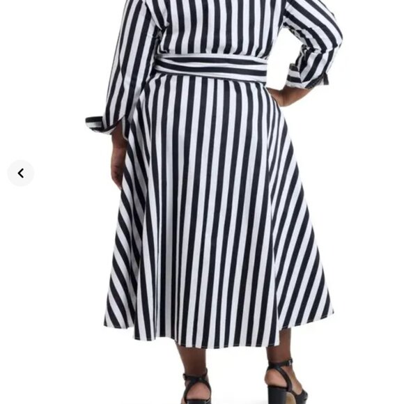 Pari Passu NWOT Poplin Shirtdress Awning Stripe Size C 22 With Belt - Picture 7 of 8